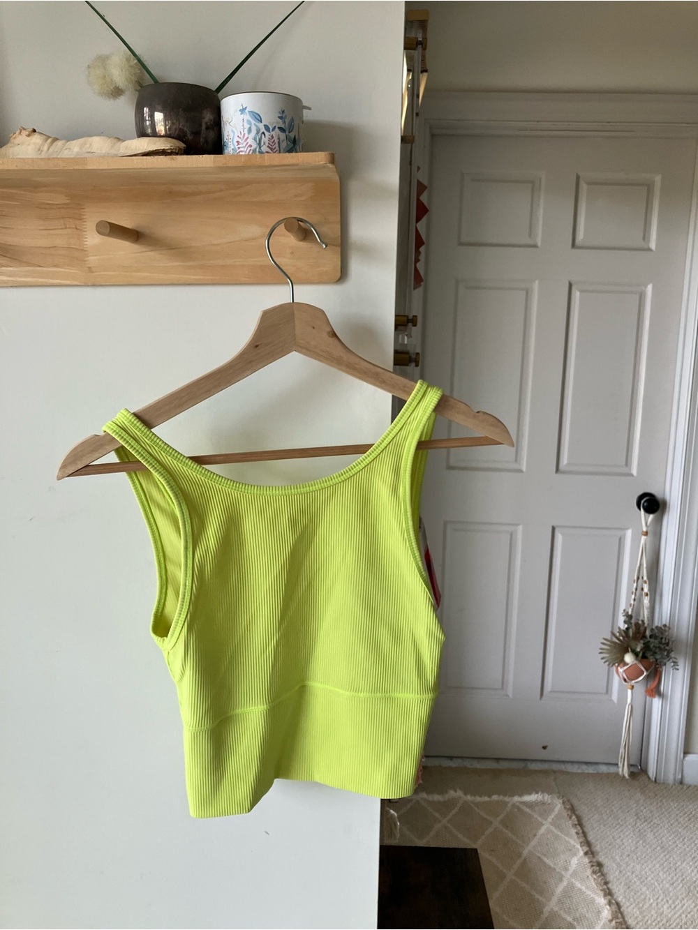 lululemon athletica Neon Lime Ribbed Crop Tank